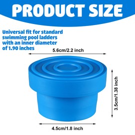4 Pack Pool Ladder Bumper Plugs for Inground Pool Rubber Inside Pools Ladder Bumper Caps Steps End Plugs Fits 1.9” Standard Swimming Pool Ladders Tubing for Inground Pool Liner Protection