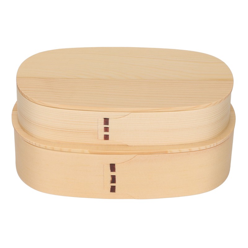 Wooden Bento Boxes Double Wood Color Bento Lunch Box Portable