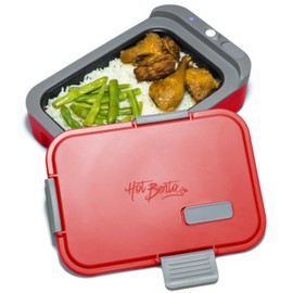 Hot Bento – Self Heated Lunch Box and Food Warmer – Battery Powered, Portable, Cordless, Hot Meals for Office, Travel, Jobsite, Picnics, Outdoor Recreation, Kitchen Meal Prep - Hot Red