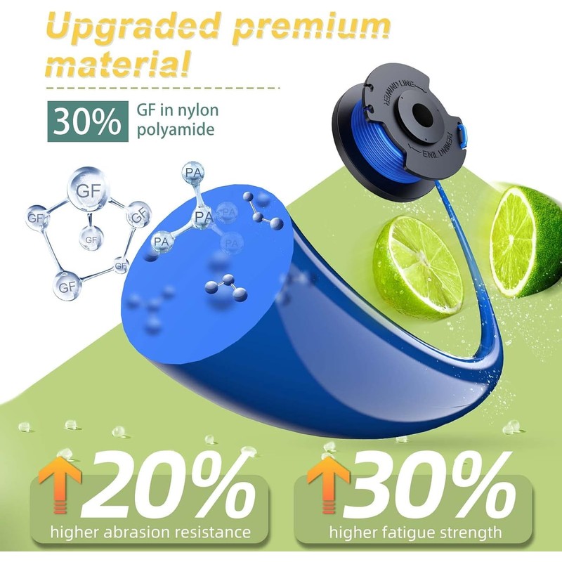UKKQES String Trimmer Line Compatible with Ryobi One+ AC14RL3A,3.3m Line