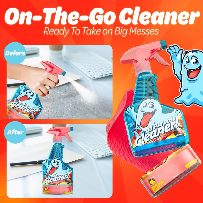 PeerBasics Gunk Getter Spray Bottle with Microfiber Cap 16oz All