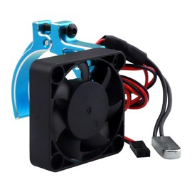 AllinRC Aluminum Heat Sink Cooling Fan with Thermal Sensor Clamp Heatsink for 42mm Diameter Motors fit 4268 4274 Brushless Motor (Blue)