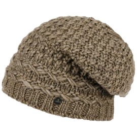 LIERYS Pinea Knitted Hat with Fleece Lining Women/Men - Winter Hat with Alpaca Wool and Virgin Wool - Wool Hat Made in Germany - Oversized Beanie Autumn / Winter -, taupe