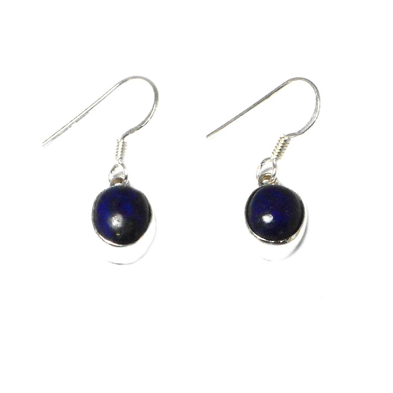 Lapis Lazuli Earrings 925 Sterling Silver (LLE2103161), Sterling Silver, Lapis