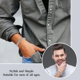 SUNSH Gift To My Son Cuban Chain Bracelet Mens Bracelet Stainless Steel Bracelet Gifts for Him Perfect Valentine's Day Birthday Christmas Graduation Presents 23cm