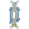 Leviton 1203-LHW 15 Amp, 120 Volt, Toggle Lighted Handle, Illuminated Off 3-Way AC Quiet Switch, Extra Heavy Duty Grade, Self Grounding, Back and Side Wired, White