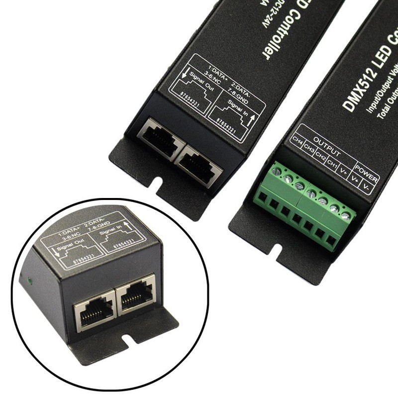 JOYLIT DMX512 LED Decoder 4CH 4A 192W with Digital Display,