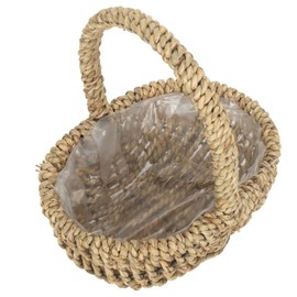 Red Hamper C112 Seagrass Small Seagrass Plastic Lined Shopping Basket