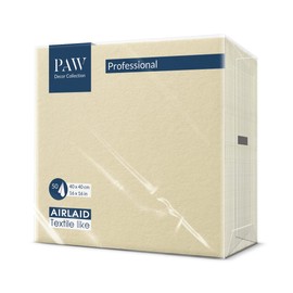 PAW - Tovaglioli Airlaid (40 x 40 cm) I 50 pezzi I A tinta unita I In tessuto I Decorazione da tavola elegante I HoReCa I Per occasioni importanti come matrimoni, feste I Color: Cream