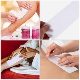 Tiras de Cera Desechables y Cortables para Depilación Facial y Corporal 400 de Tela No Tejida Ideales para Uso en Cara y Extremidades