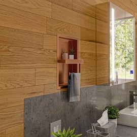 AlFI brand ABTPNP88-BC Bathroom Shelving/Toilet Paper Holder, Brushed Copper