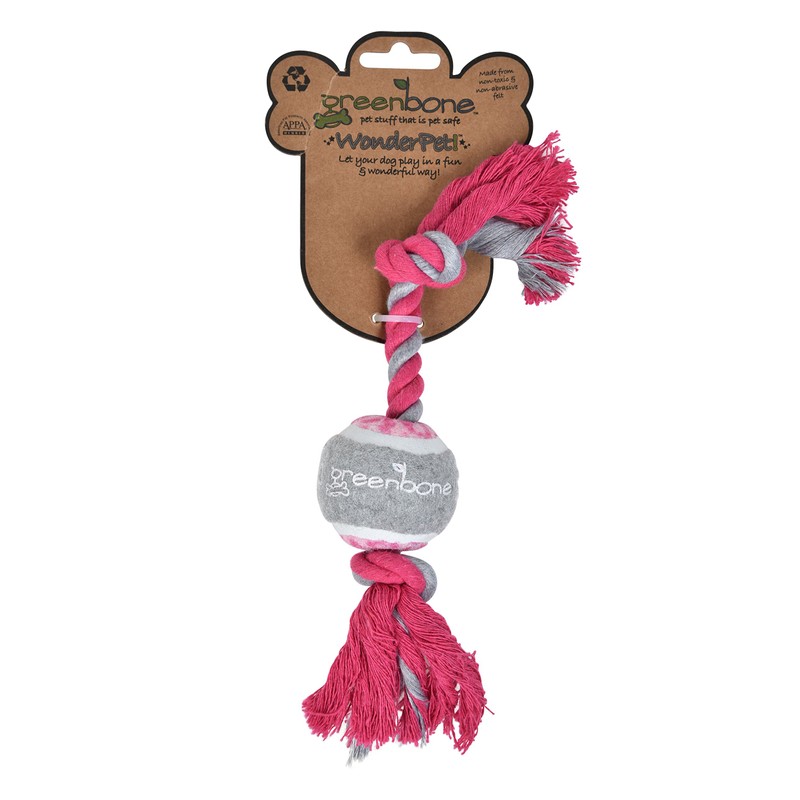 Greenbone Tennis Ball Knot Rope Pet Training Pull and Play
