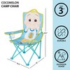 Idea Nuova Cocomelon Kids Folding Camp Chair with Carry Bag,Indoor/Outdoor