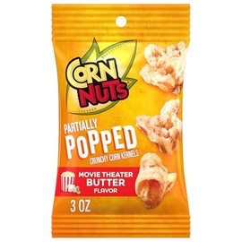 CORN NUTS Partially Popped Movie Theater Butter, 3 oz Bags, 12 Pack