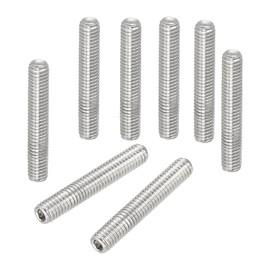 PATIKIL 50 Pcs Hex Socket Grub Screw, M3x18mm Flat Point Grub Bolt 304 Stainless Steel Head Socket Set Screws for Door Handles Light Fixture Repair