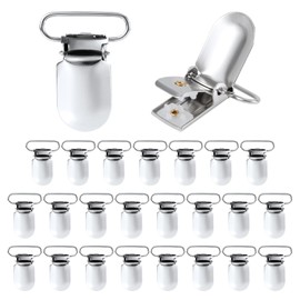 Gosknor Pack of 25 Silver Braces Clips, 2.5 cm Bed Sheet Fastening Clips, Metal Braces Clip Holder for Mattress Topper Cover Sofa Cushion