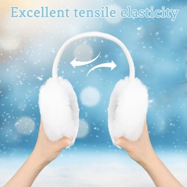 Gvhntk Winter Ear Muffs Warm Gloves Set for Women Adjustable Faux Fur Ear Warmer Headband Foldable Ear Covers Cold Weather