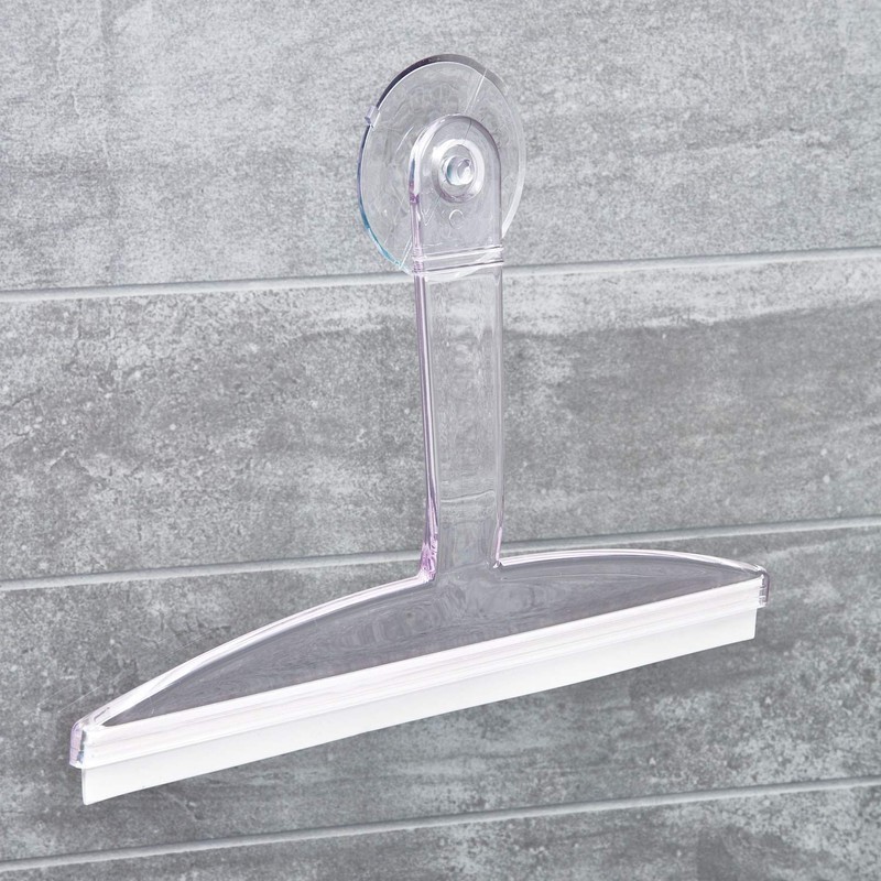 iDesign 22300 Plastic Plastic Suction Squeegee with Storage Hook Shower,