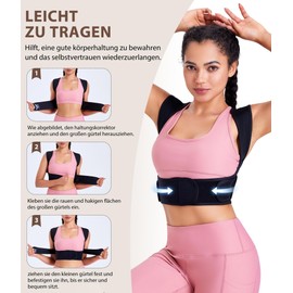 Junlan Back Straightener Posture Corrector for Men and Women, Adjustable Back Posture Corrector for Relieves Pain in the Neck, Shoulders and Upper Back