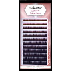 Alluring Black Brow Extensions Natural Curl Mixed Size from 4mm to 8mm