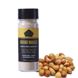 Cerez Pazari Ground Mahlab, Prunus Mahaleb, Mahleb Medium Bottle, Natural Mahlep, Premium Quality Mahlepi, Aromatic Traditional Spice for Pastry and Baking, No Additives or Preservatives, 1 oz.