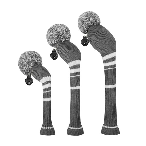 Scott Edward Knit Golf Headcovers Fits Well Driver(460cc) Fairway Wood and Hybrid(UT) for Woods Set of 3 The Perfect Change for Golf Bag
