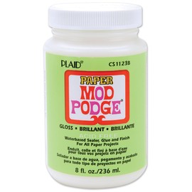 Mod Podge Waterbase Sealer, Glue and Finish for Paper (8-Ounce), CS11238 Gloss Finish
