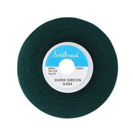 Simthread All Purpose Sewing Thread from 100% Spun Polyester for Serger, Overlock, Merrow, Quilting Sewing 4 Big Cones of 5000M (5500 Yards) Each - 40S/5 Dark Green