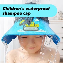2 Pack Adjustable Baby Shower Caps – Soft Hair Washing Shield Visor Hat for Toddlers Kids – Waterproof Protective Bath Shampoo Guard