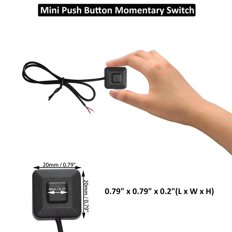 Momentary Switch 12V Momentary Push Button Switch with Cover, Surface