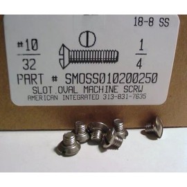 AmericanIntegratedSupply.com #10-32x1/4 Undercut Oval Head Slotted Machine Screws Stainless Steel (15)