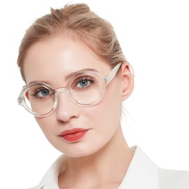 MARE AZZURO Women's Reading Glasses 1.25 Stylish Round Readers 0 1.0 1.25 1.5 1.75 2.0 2.25 2.5 2.75 3.0 3.50 4.0 5.0 6.0 (Transparent 125)