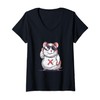 Womens Funny hamster meme based Mallorca party outfit V-Neck T-Shirt