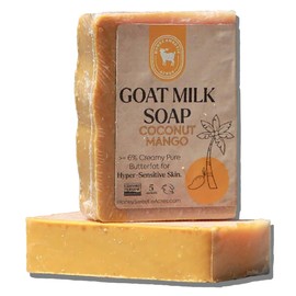 Honey Sweetie Acres Fresh Off The Goat All Natural Moisturizing 5 Oz Bar Of Handmade Coco-Mango Goat Milk Soap