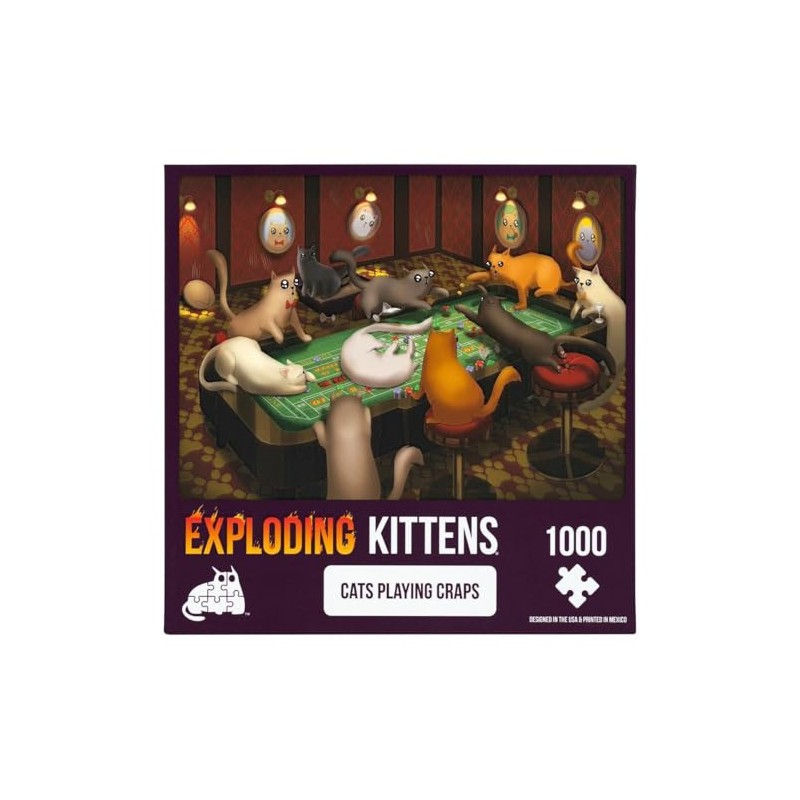 Exploding Kittens PCRAPS-1K-6 Cat Puzzle, Multi