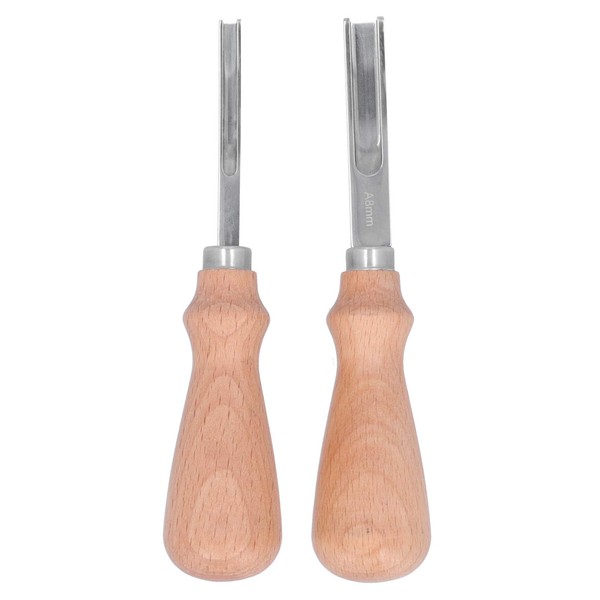 2Pcs Edge Leather Beveler Tool, 4mm and 8mm, Leather Edge