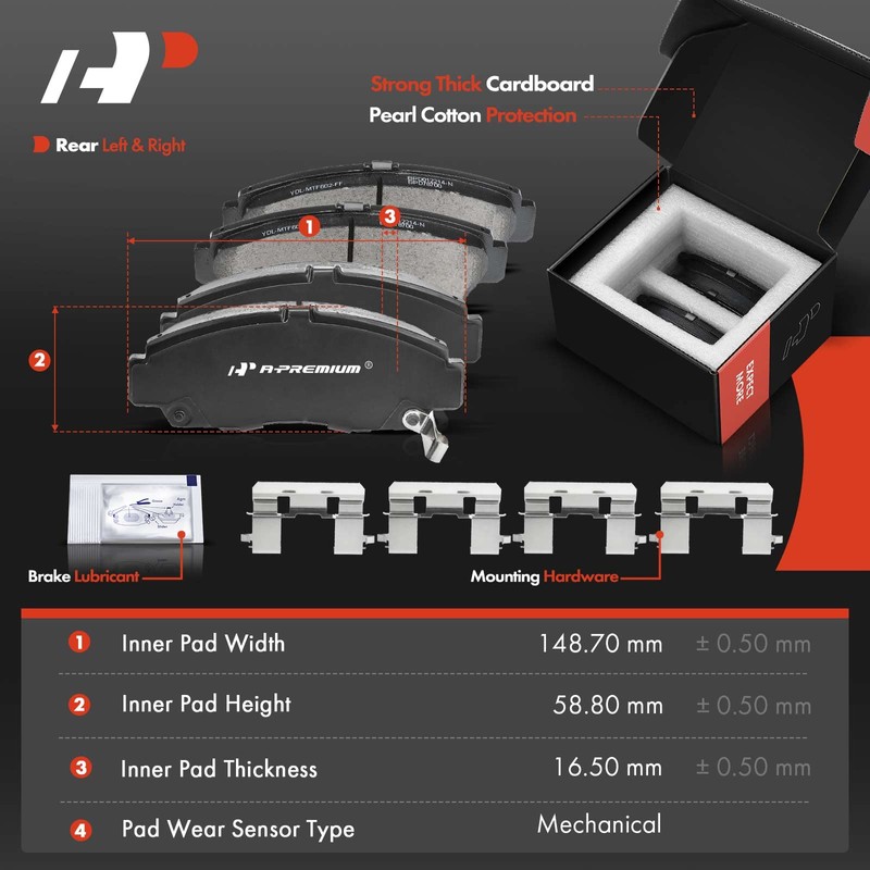 A-Premium Front Vented & Rear Solid Disc Brake Rotors +