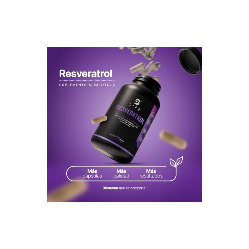 B Life Resveratrol Antioxidante de 400 cápsulas