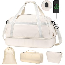 Cambond Weekender Bags for Women - Carry on Overnight Bag Travel Bags for Women with Shoe Compartment and USB Charging Port, Travel Duffel Bags Gym Hospital Bag with Toiletry Underwear Laundry Bag
