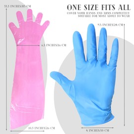 WYOMER 25 - Set Combo Pack of Hunting Field Dressing Gloves - Disposable, Durable, Thick Deer Hunting Gutting and Cleaning Gloves, Including 25 Long and 25 Short Pairs