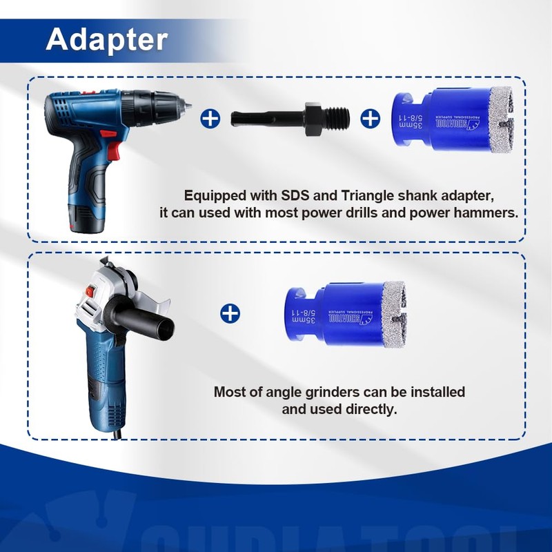 SHDIATOOL Diamond Drilling Core Bits Set Chamfer Bits for Porcelain