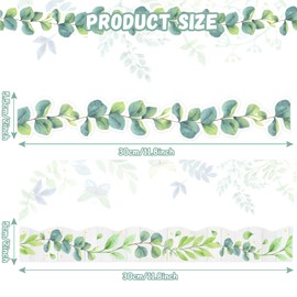 12Pieces Magnetic Eucalyptus Classroom Bulletin Board Border Classroom Magnetic Border for Teachers Classroom Border Strips Classroom Decorations for Office Chalkboard Bulletin Board White Board Decor