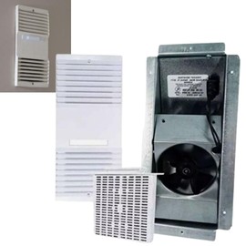 Ductless Exhaust Fan Grille Louver, Motor, Unscented Filter Cartridge and Metal Housing, Bathroom Ventilation Wall-Ceiling Ductless Fan Set for Apartments, Condominiums, Hotels -COMPLETE UNIT (WHITE)