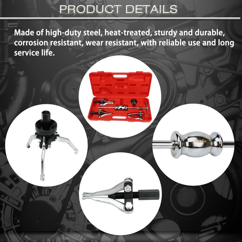 ReluxGo 3 Jaw Gear Bearing Slide Hammer Puller Set, Universal