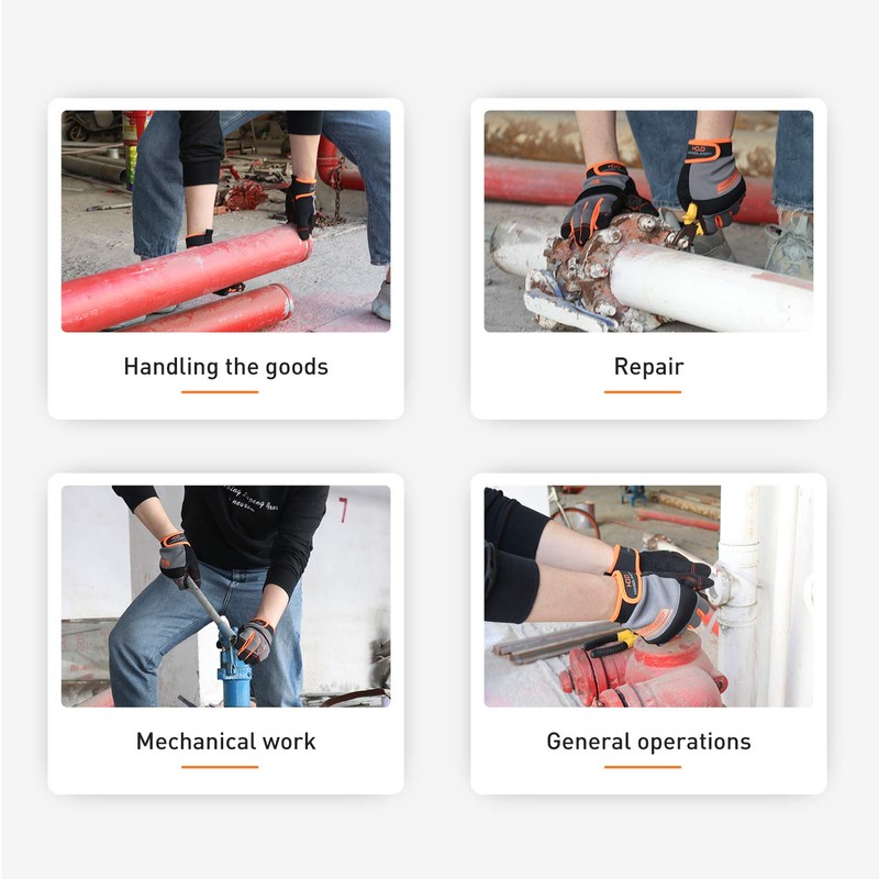 HANDLANDY Work Gloves Mens & Women, Utility Safety Mechanic Working