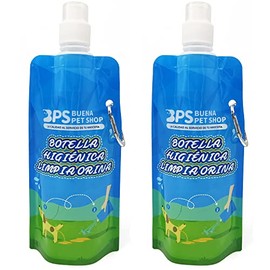 BPS BPS-5753 x 2 Botella higiénica para Perros y Mascotas, 500 ml, con mosquetón (2 Botellas higiénicas de Limpieza)