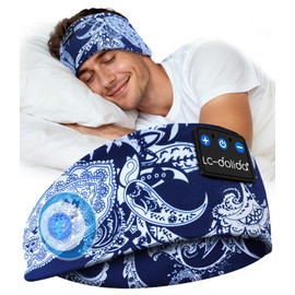 LC-dolida Sleep Headphones Headband,Soft Sleeping Headphones Bluetooth Headband with Earphones Wireless Soft Music Headband Earphones for Men Women Teens Yoga Workout Fitness Relax Travel
