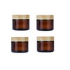 4Pack 50g Amber Glass Cosmetic Cream Jars,Empty Sample Jars Containers
