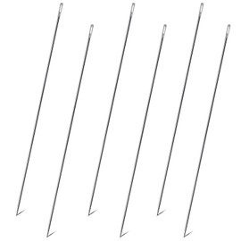 6 agujas de tapicería de 12 pulgadas y 10 pulgadas, agujas de coser a mano largas y rectas para costura de ojos grandes para tapicería del hogar, tapicería, alfombra, cuero, lienzo, reparación, proyectos de manualidades, proyectos (12 pulgadas / 30 cm)