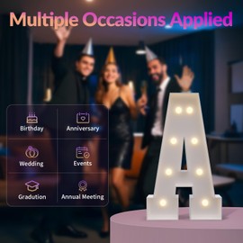 JoyMuse Mosaic Letters 3 Feet Tall, Light Up Letters 3FT with Lights, Large Letters for Party, Letter S Light Up Letters for Baby Shower Wedding Proposal Graduation Birthday Decorations